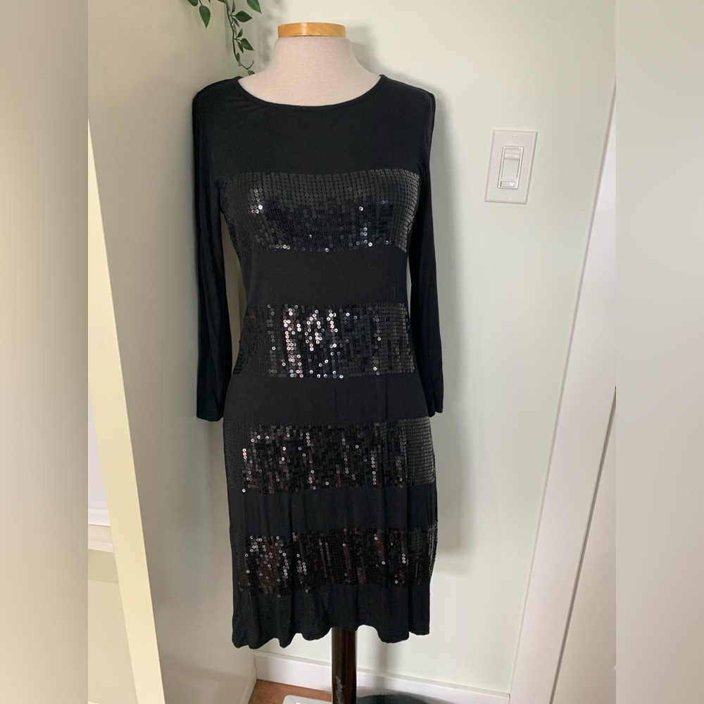 Tommy Bahama Black Sequin Dress S